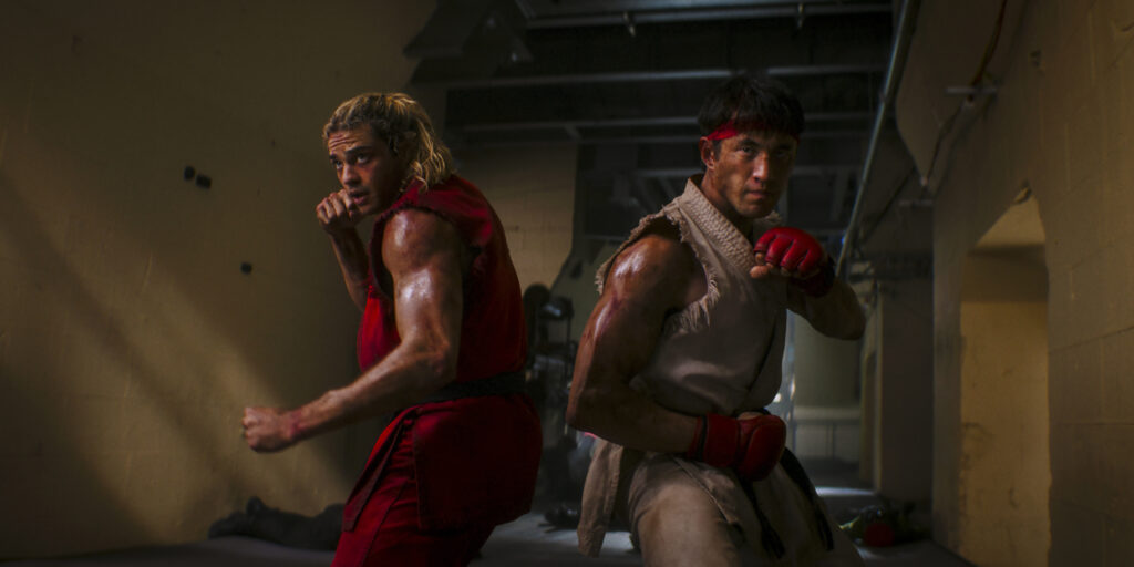 Noah Centineo, left, and Andrew Koji star in PARAMOUNT PICTURES AND LEGENDARY PICTURES In Association with CAPCOM.
A LEGENDARY PICTURES Production “STREET FIGHTER”