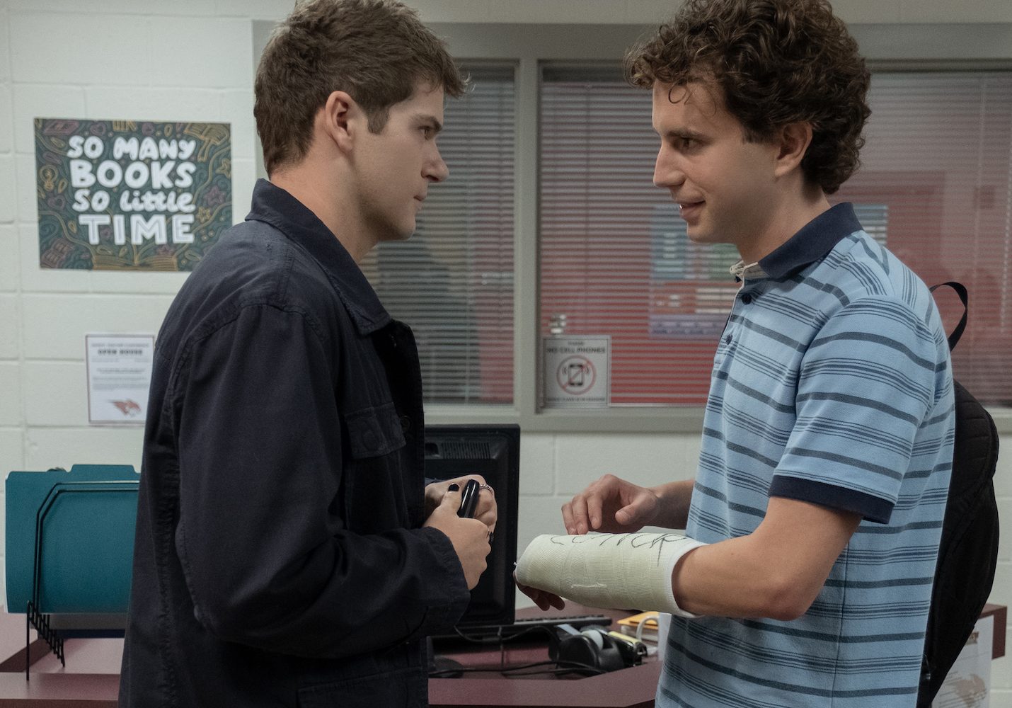 (from left) Connor Murphy (Colton Ryan) and Evan Hansen (Ben Platt) in Dear Evan Hansen, directed by Stephen Chbosky.