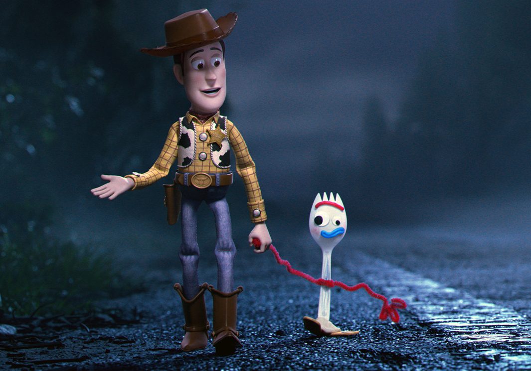 LEADING THE WAY -- In Disney•Pixar’s “Toy Story 4,” Bonnie’s beloved new craft-project-turned-toy, Forky, declares himself trash and not a toy, so Woody takes it upon himself to show Forky why he should embrace being a toy. Featuring Tom Hanks as the voice of Woody, and Tony Hale as the voice of Forky, “Toy Story 4” opens in U.S. theaters on June 21, 2019...©2019 Disney•Pixar. All Rights Reserved.