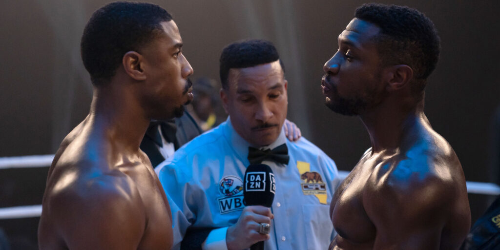 C3_19200_RC
Michael B. Jordan stars as Adonis Creed and Jonathan Majors as Damian Anderson in
CREED III 
A Metro Goldwyn Mayer Pictures film
Photo credit: Eli Ade
© 2022 Metro-Goldwyn-Mayer Pictures Inc. All Rights Reserved.
